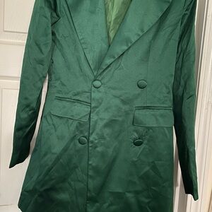 nasty gal green blazer dress GREEN PRINTED CROSS BACK MINI DRESS – bymollie main image 1